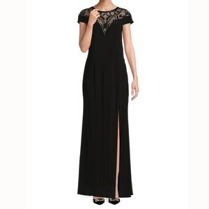 Adrianna Papell | Sequin-Illusion Cap‎ Sleeve Jersey Dress